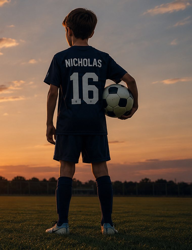 Nicholas cu tricoul numărul 16